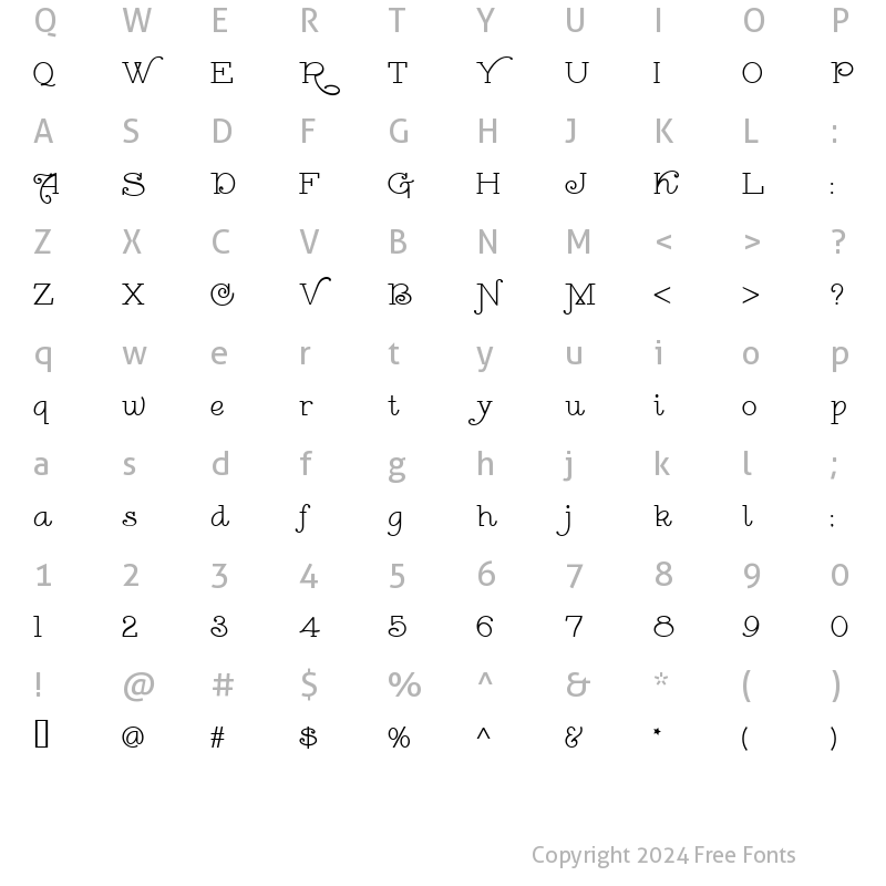 Character Map of GasolineAlleyNF Medium