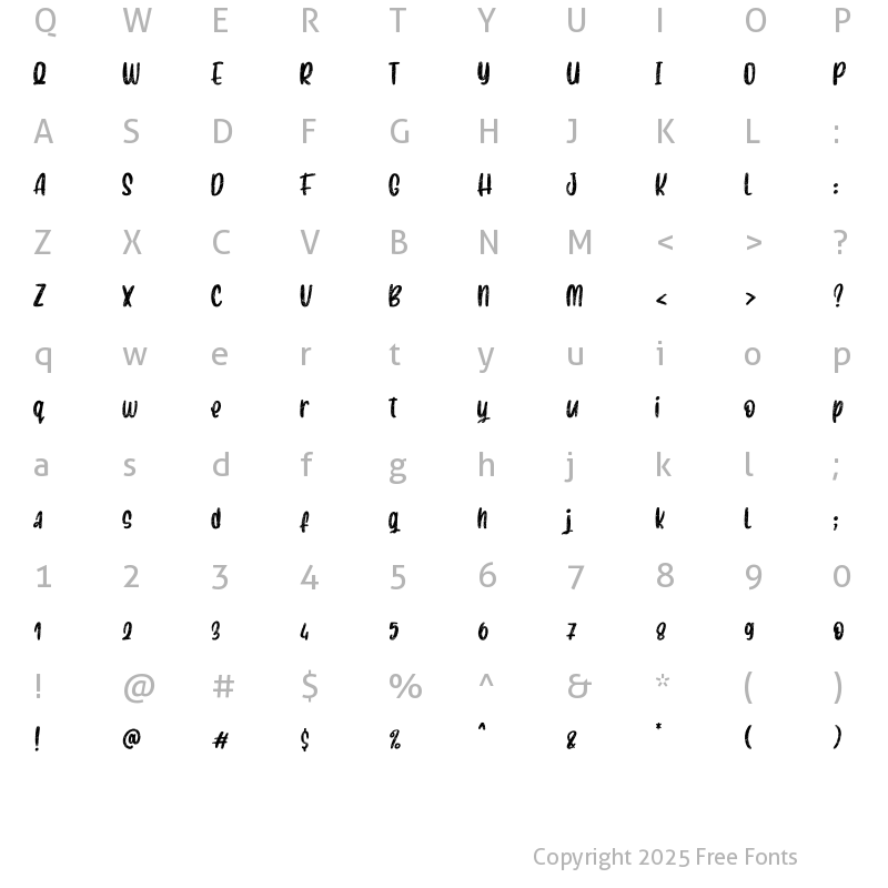 Character Map of Gasthyon Regular