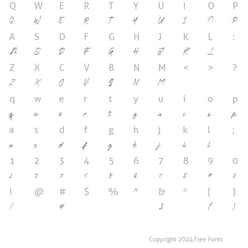 Character Map of Gaston & Jacklyn Regular