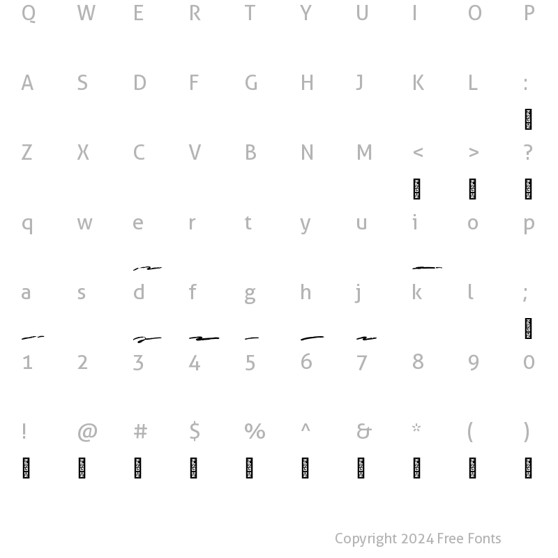 Character Map of GASTRAX Swash Brush Regular