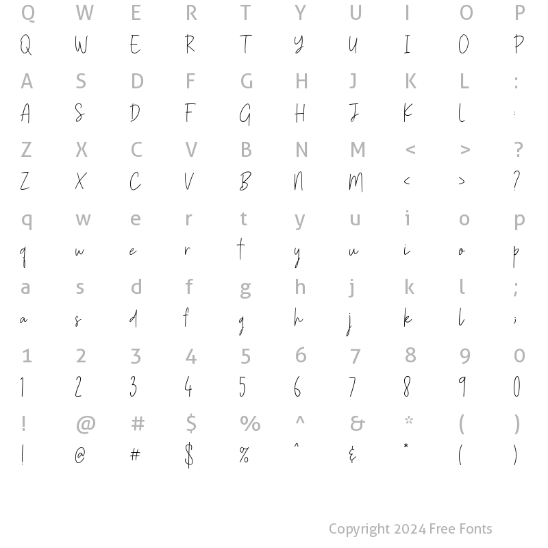 Character Map of Gasttula Regular