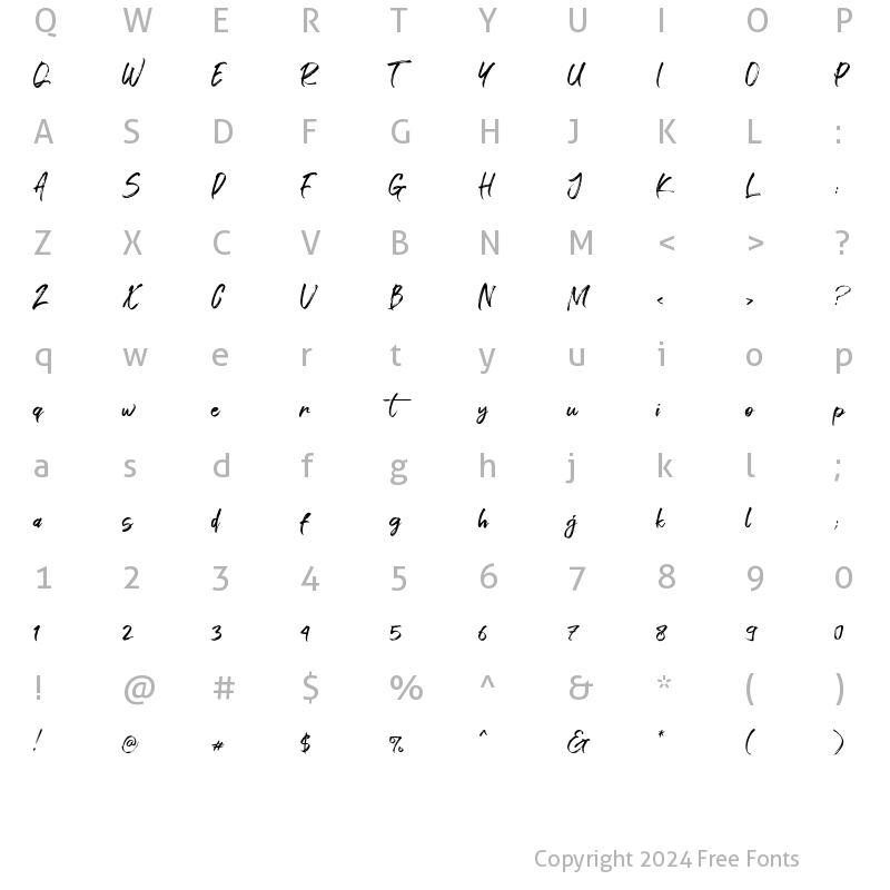 Character Map of Gathan Regular