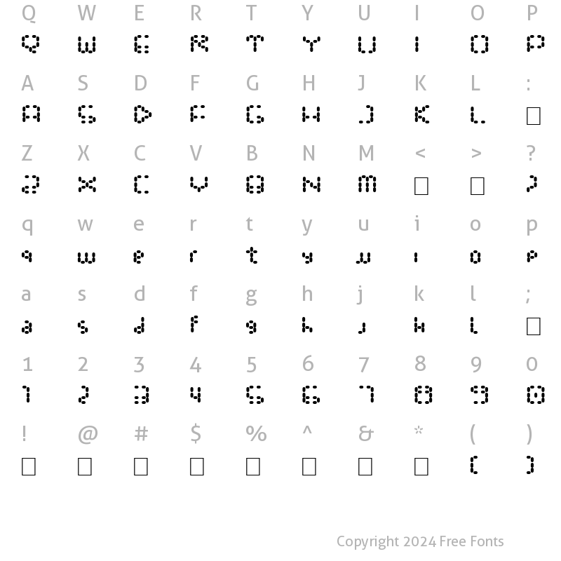 Character Map of Gathora Regular