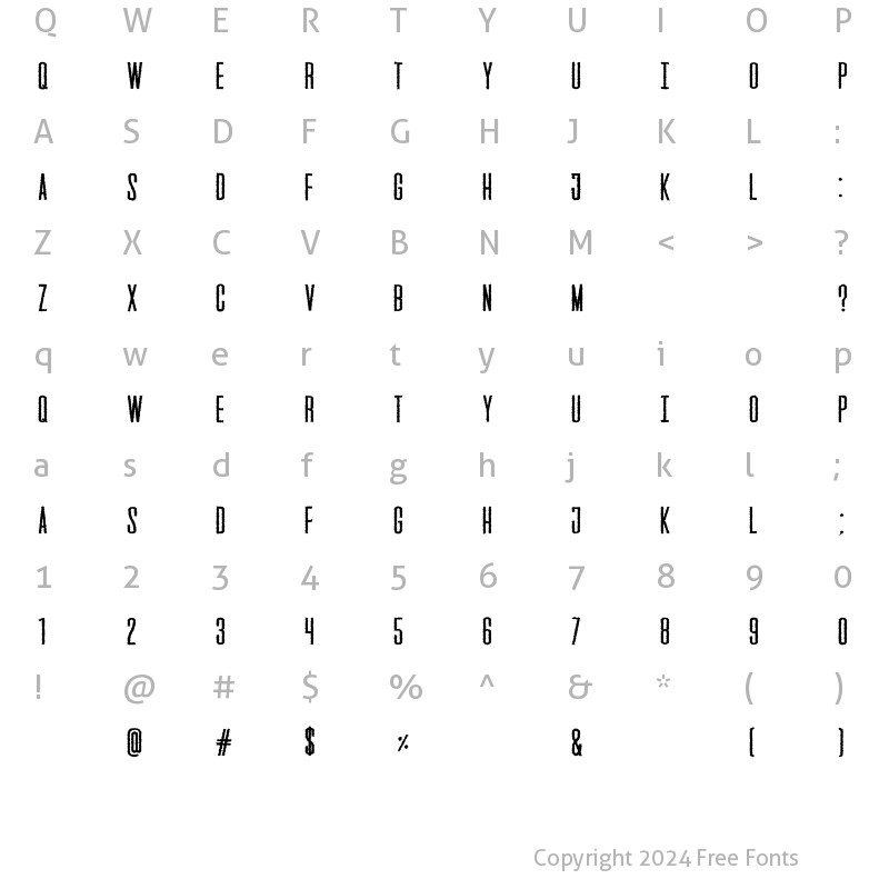 Character Map of Gatsby Distorted