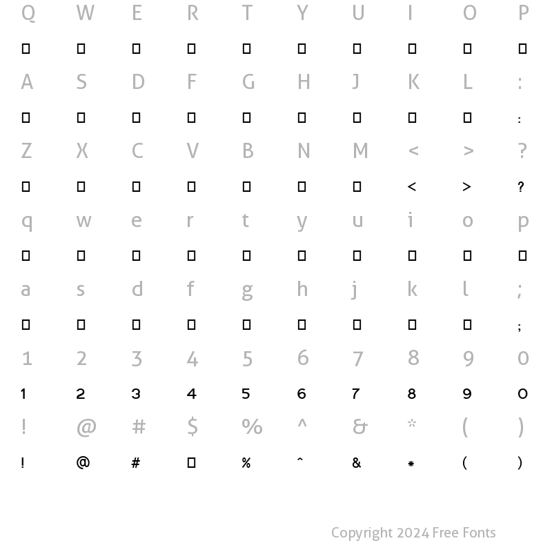 Character Map of Gautami Regular