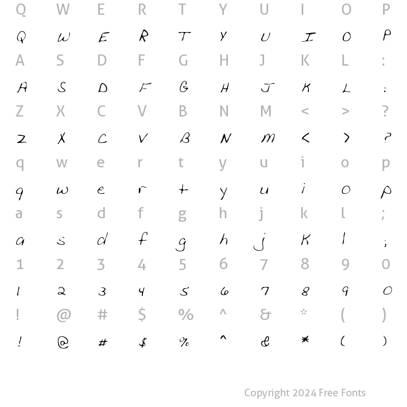 Character Map of GavinsHand Regular