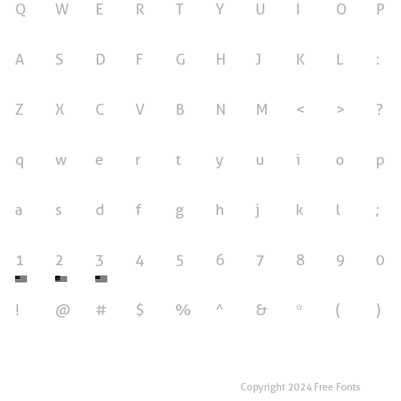 Character Map of GBAmerica Regular