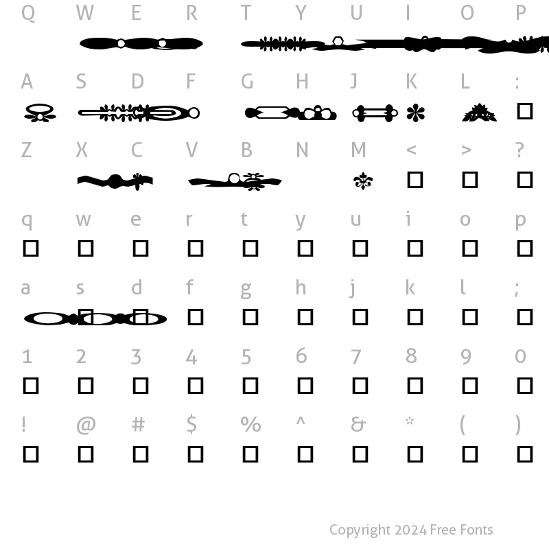 Character Map of GC Design Ding Dingbat