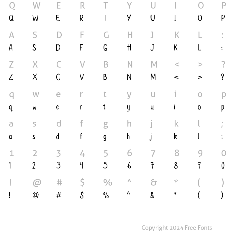 Character Map of GC Springtown Regular