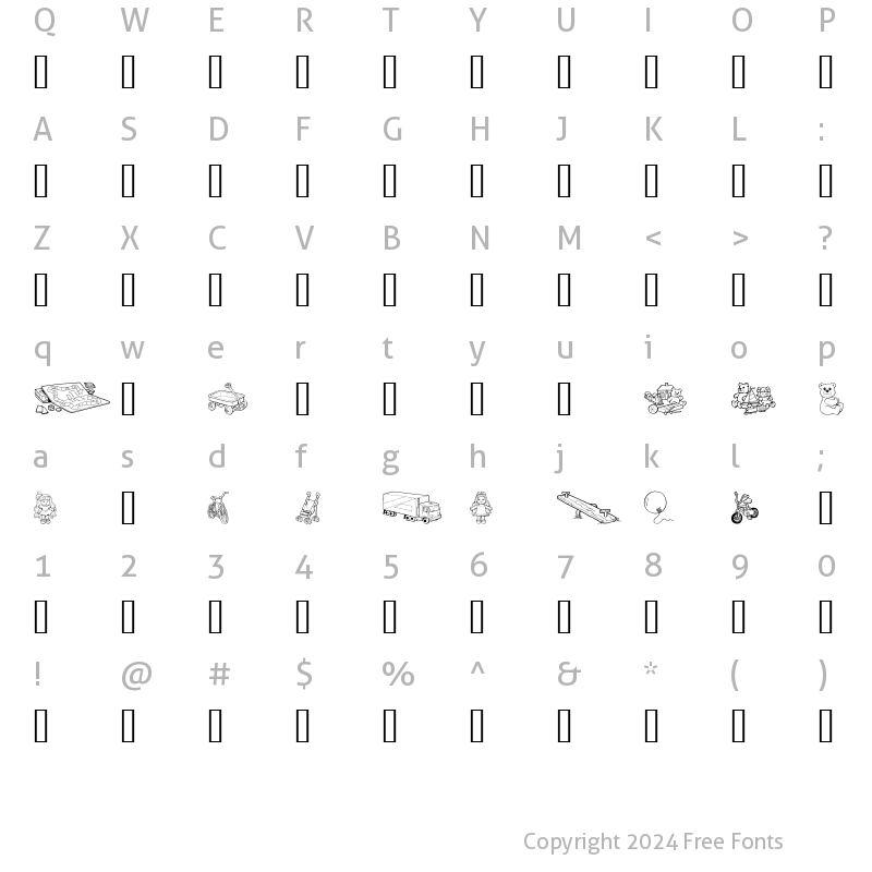 Character Map of GE A Childs World Regular