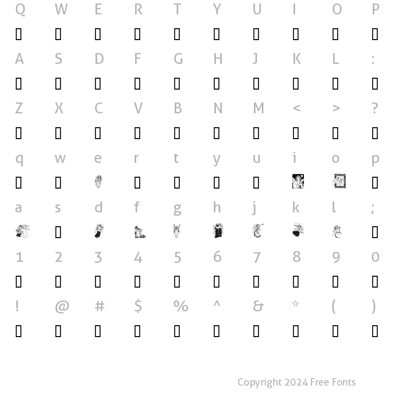 Character Map of GE Angels II Regular