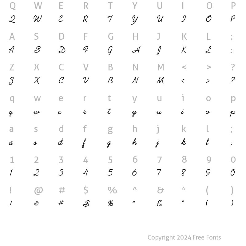 Character Map of GE Arabesque Script Normal