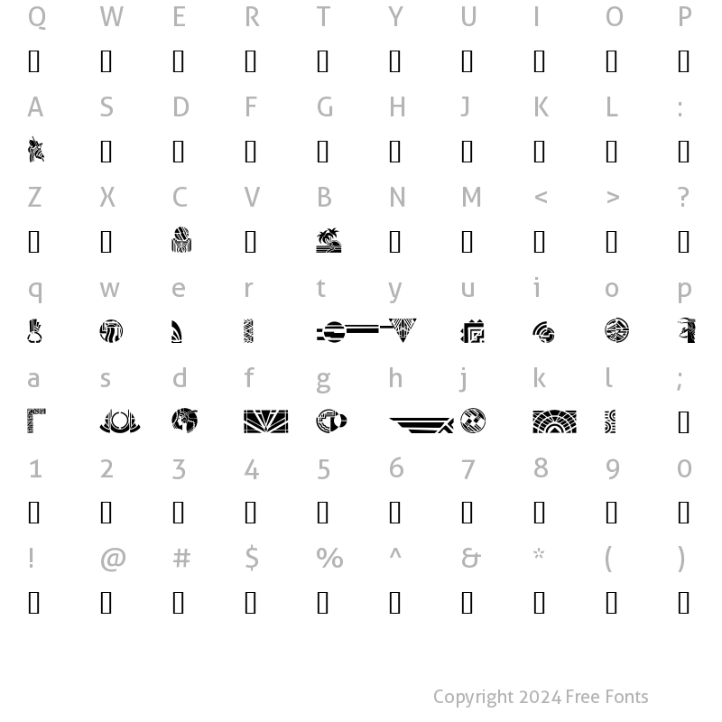 Character Map of GE Art Deco Regular