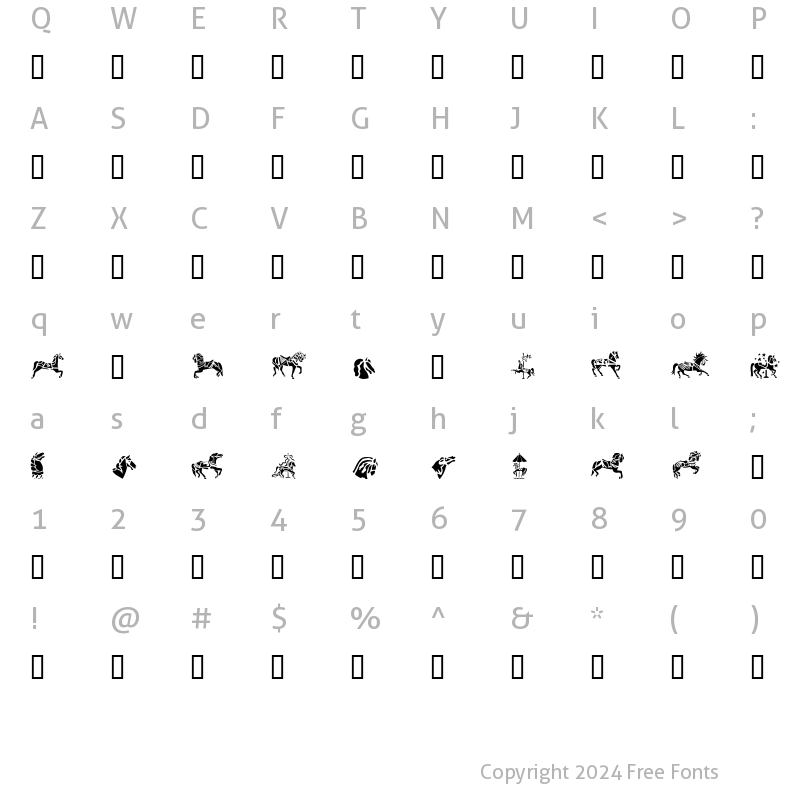 Character Map of GE Carousel Horses Regular