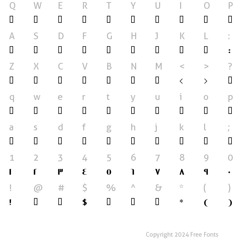 Character Map of GE Contrast Bold