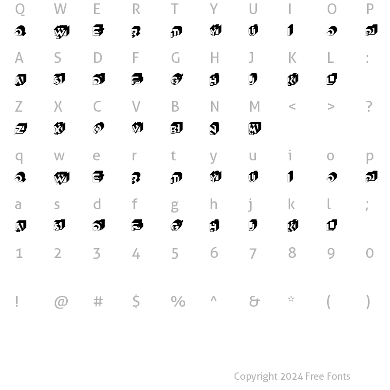 Character Map of GE Dimensions Regular