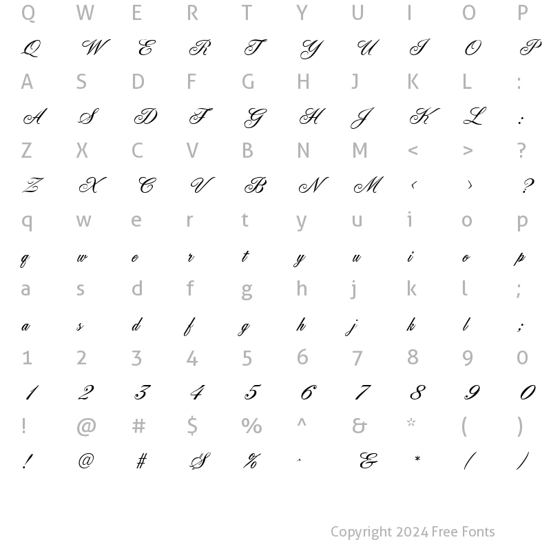 Character Map of GE Fleurish Regular