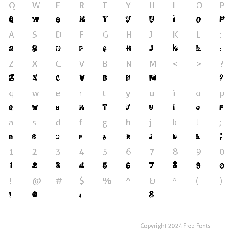 Character Map of GE Flower Child Regular