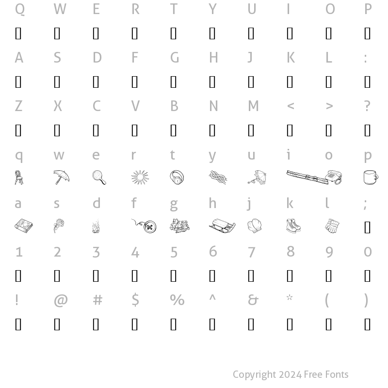 Character Map of GE Grab Bag II Regular