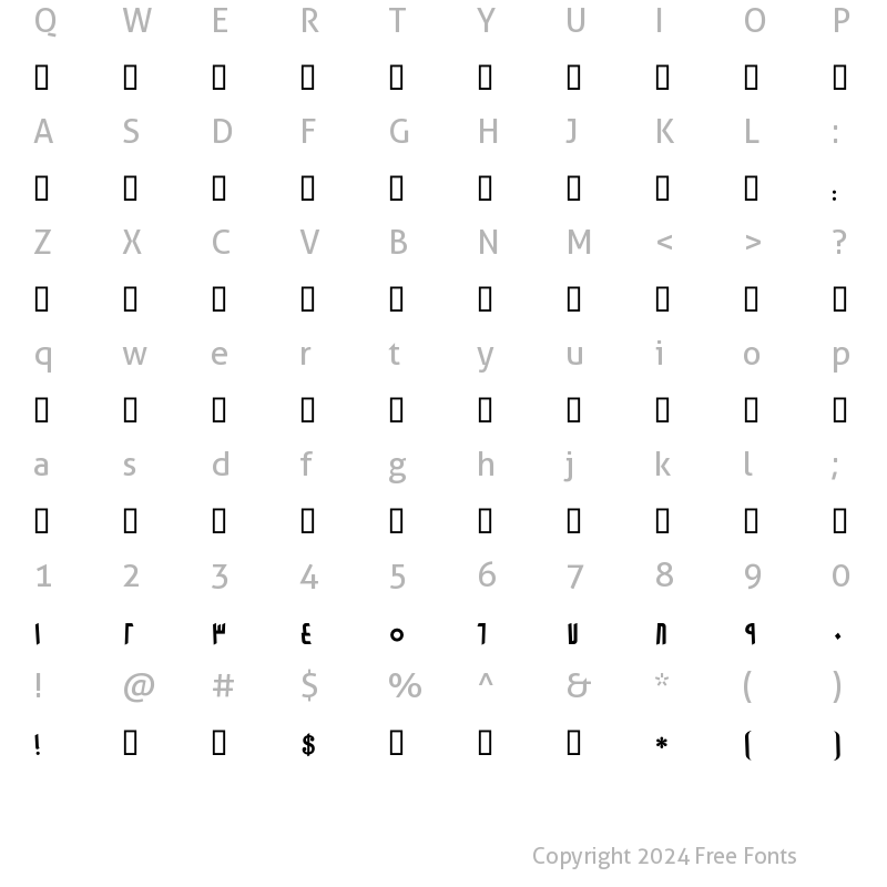 Character Map of GE Heritage One Bold