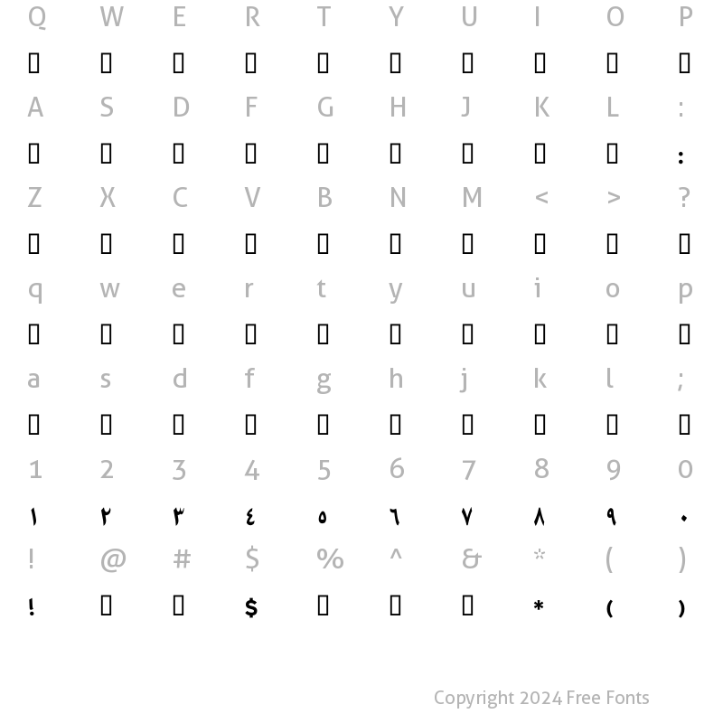 Character Map of GE Heritage Two Bold