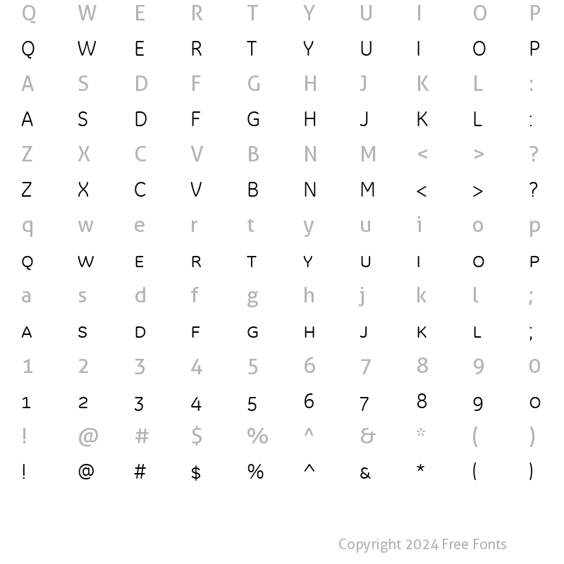 Character Map of GE Inspira Small Caps Regular