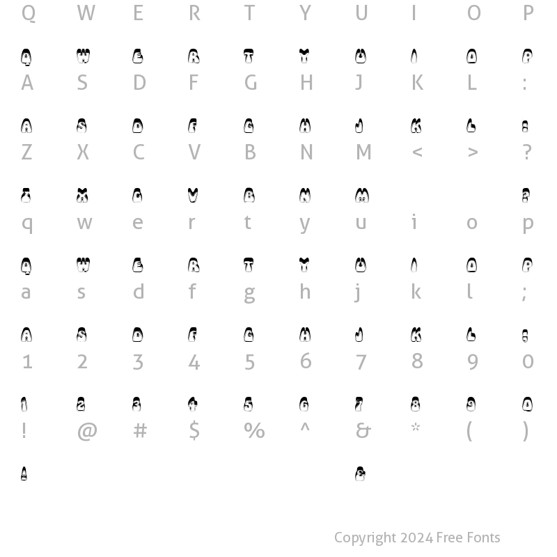 Character Map of GE Lollipop Regular