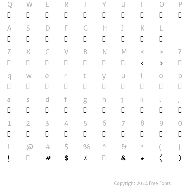 Character Map of GE MB Farasha Bold