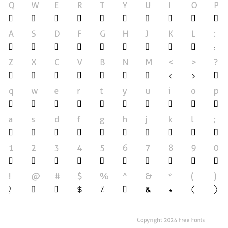 Character Map of GE MB Farasha Medium