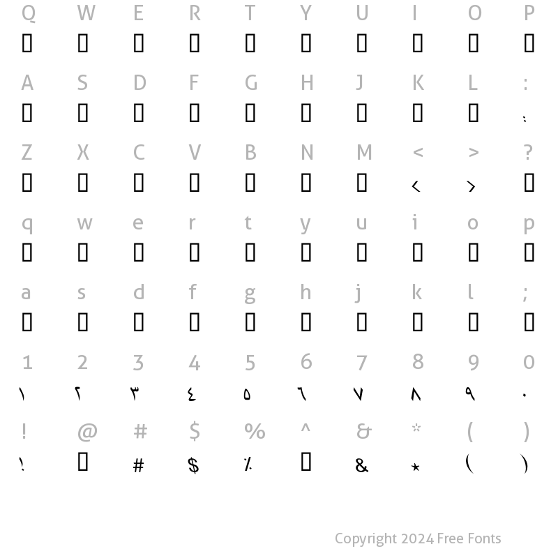 Character Map of GE MB MB Italic