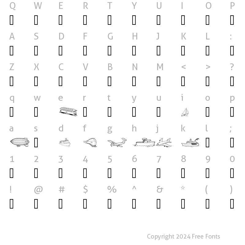 Character Map of GE Motion Regular