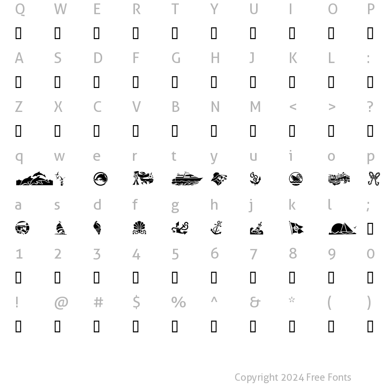 Character Map of GE Nautica Regular