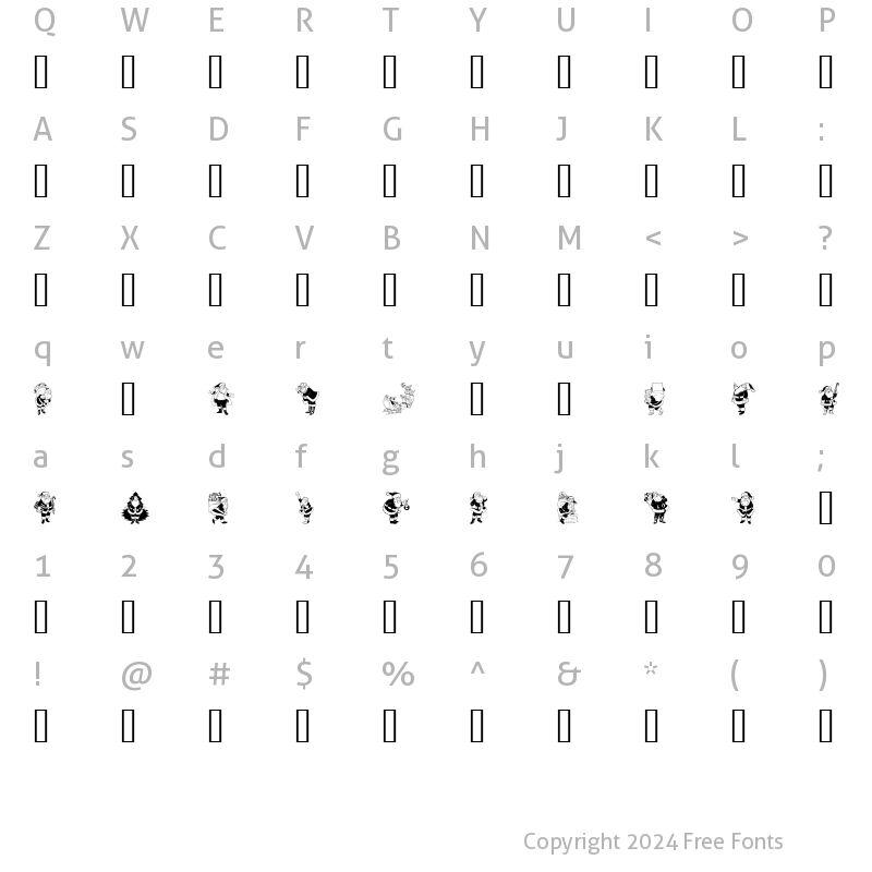 Character Map of GE Santa Claus Regular