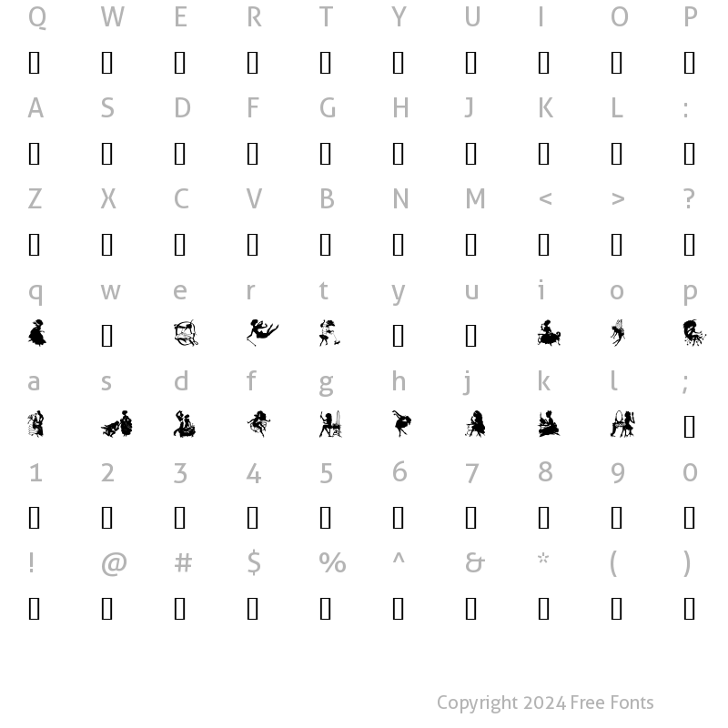 Character Map of GE Silhouette Women Regular