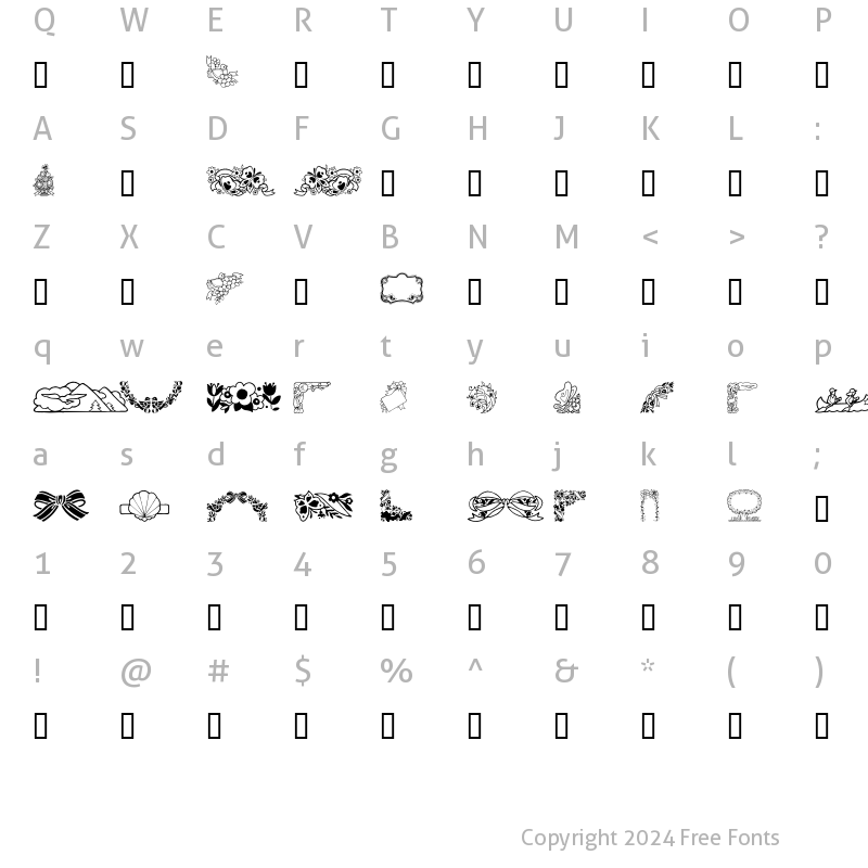 Character Map of GE Springtime Regular