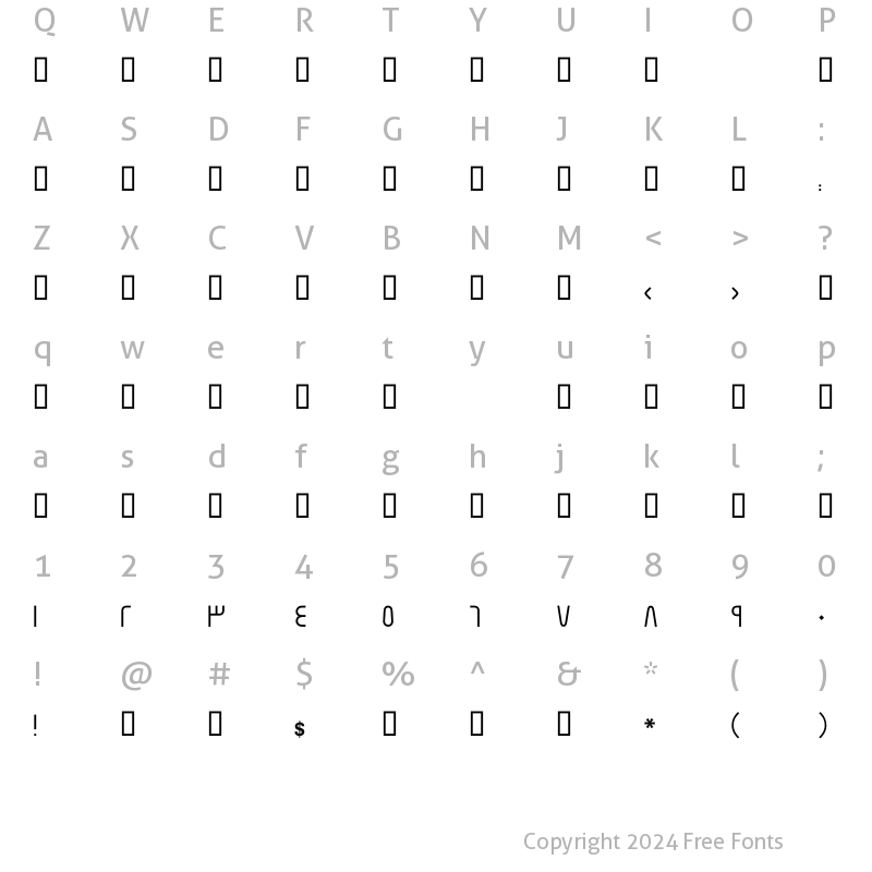 Character Map of GE SS TV Light