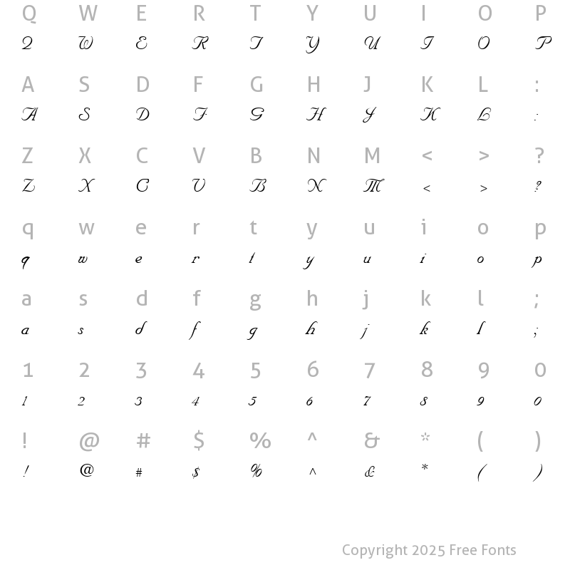 Character Map of GE Storybook Script Normal