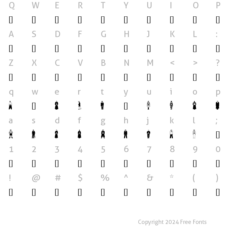 Character Map of GE Stylized People Regular