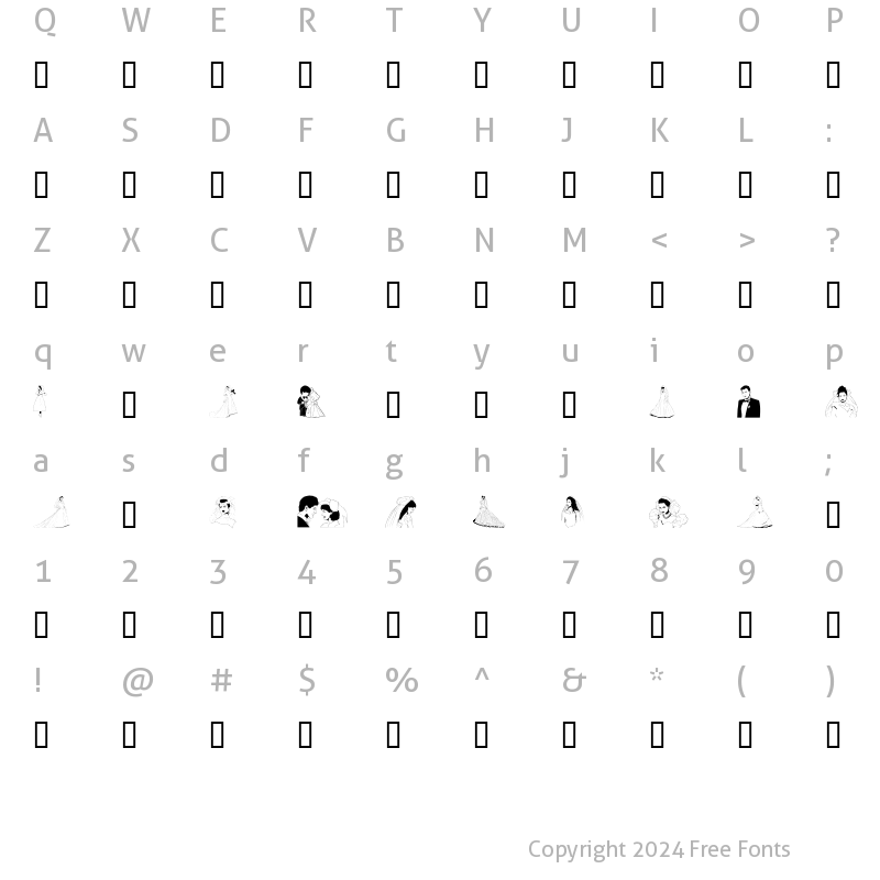 Character Map of GE The Bride and Groom Regular