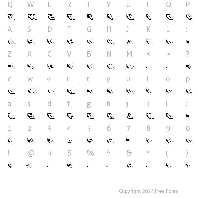 Character Map of GE Wedgie Regular