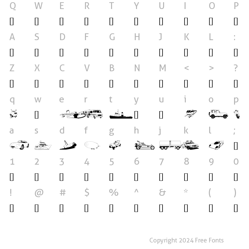 Character Map of GE Zoom Regular