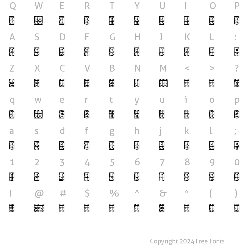 Character Map of Gear Regular