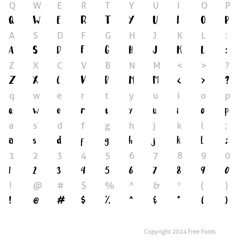 Character Map of Gebryna Regular