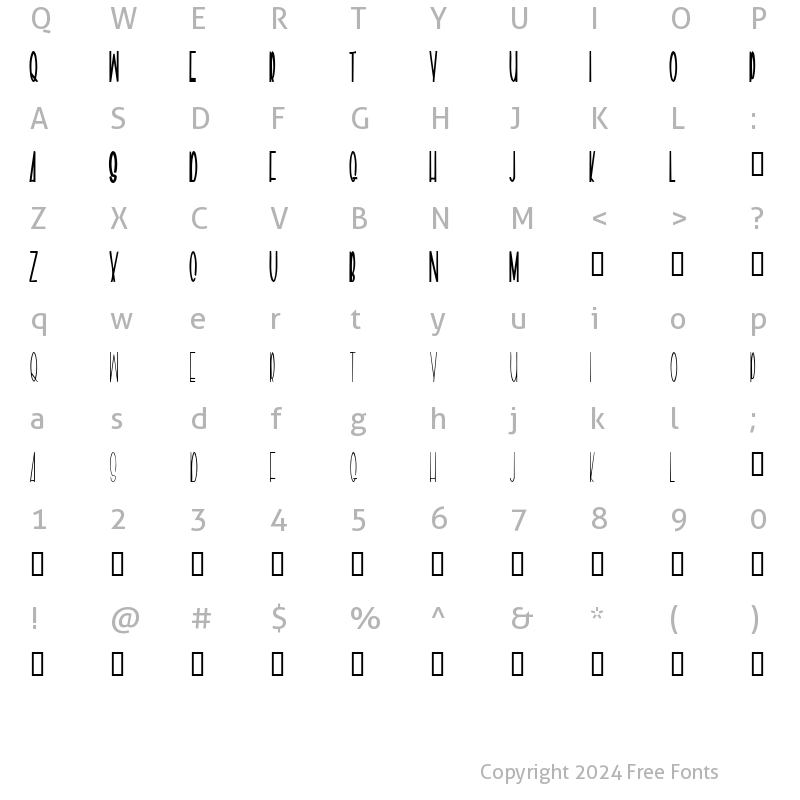 Character Map of Geeves Regular