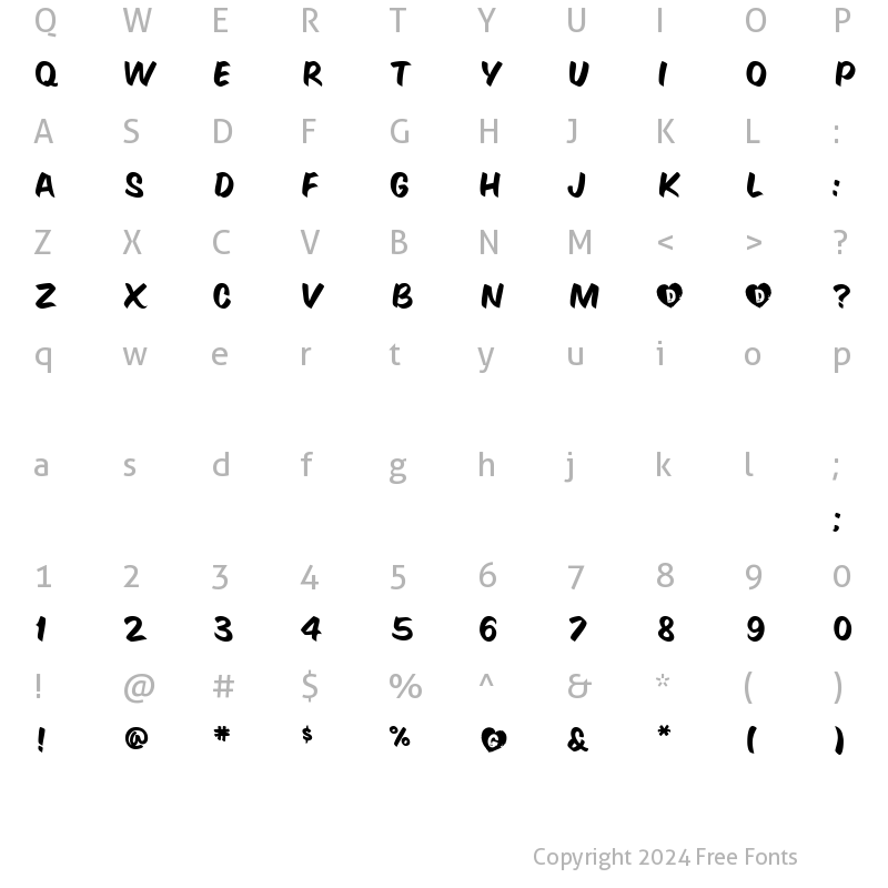 Character Map of GeeWhiz Regular