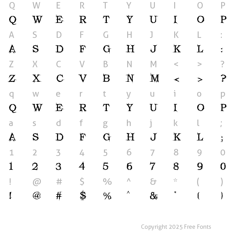 Character Map of GEKRAZZE Regular