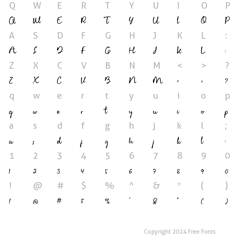 Character Map of Gellardo Regular