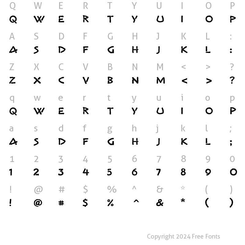 Character Map of Gema ITC Std Regular