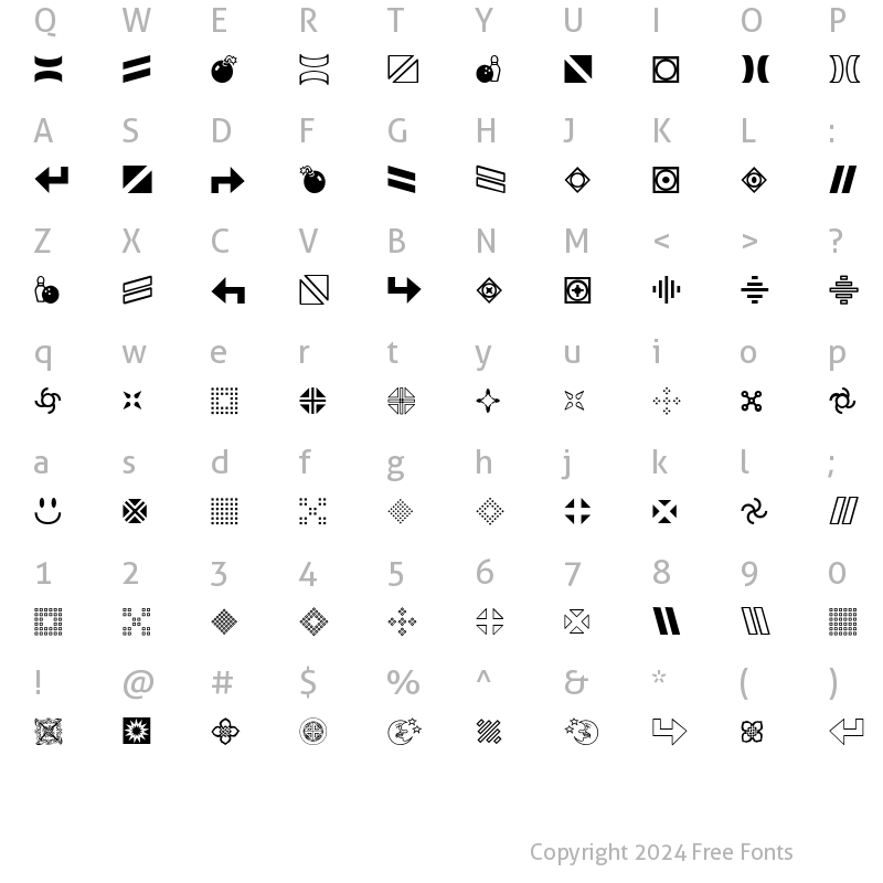 Character Map of GemBats 2 Regular