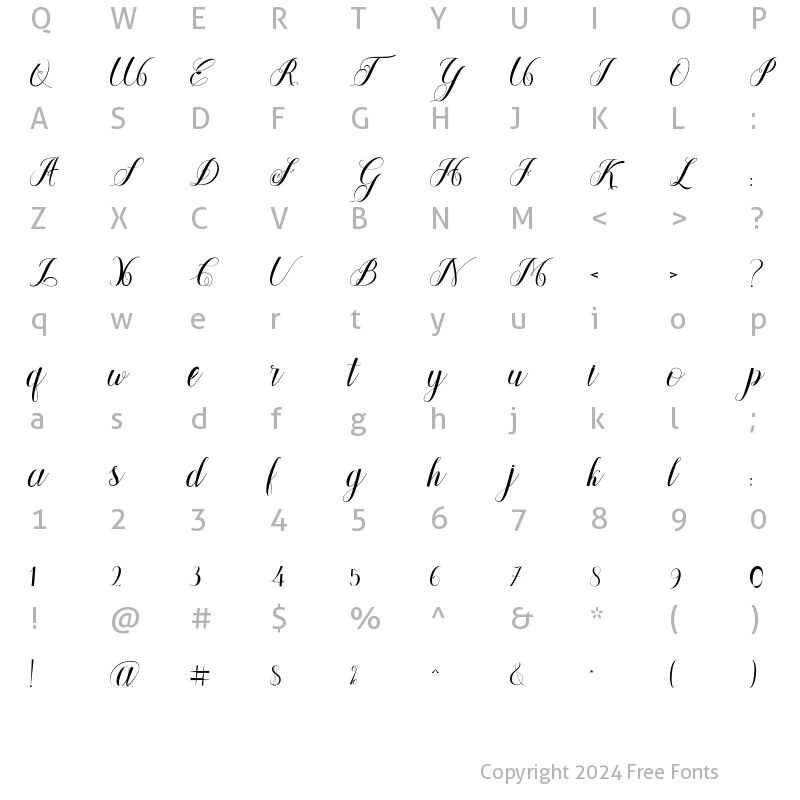 Character Map of Gempita Regular